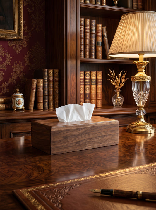 Wooden tissue box