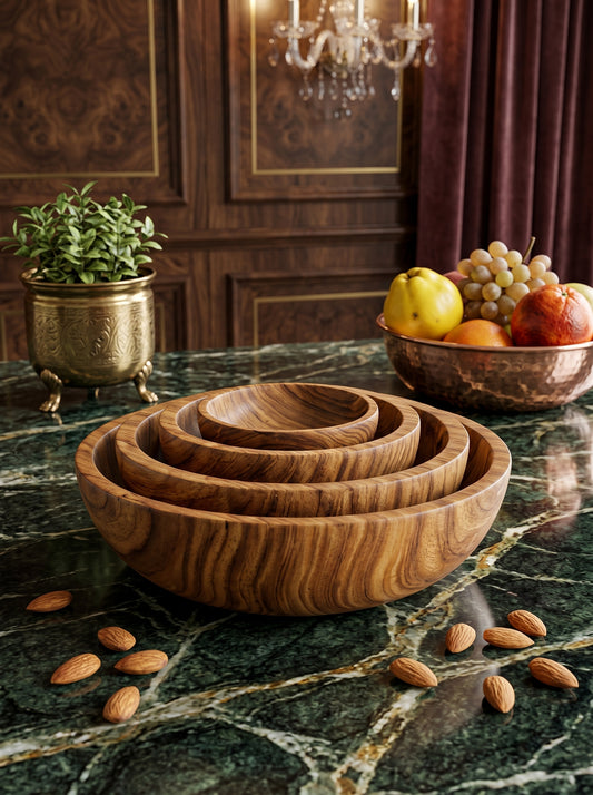wooden bowl set
