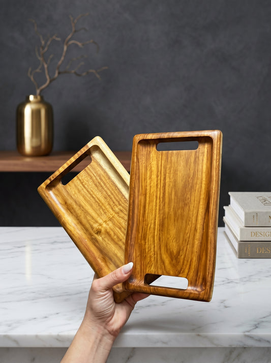Two serving tray